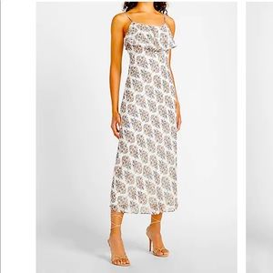 NWT Express metallic floral midi slip dress